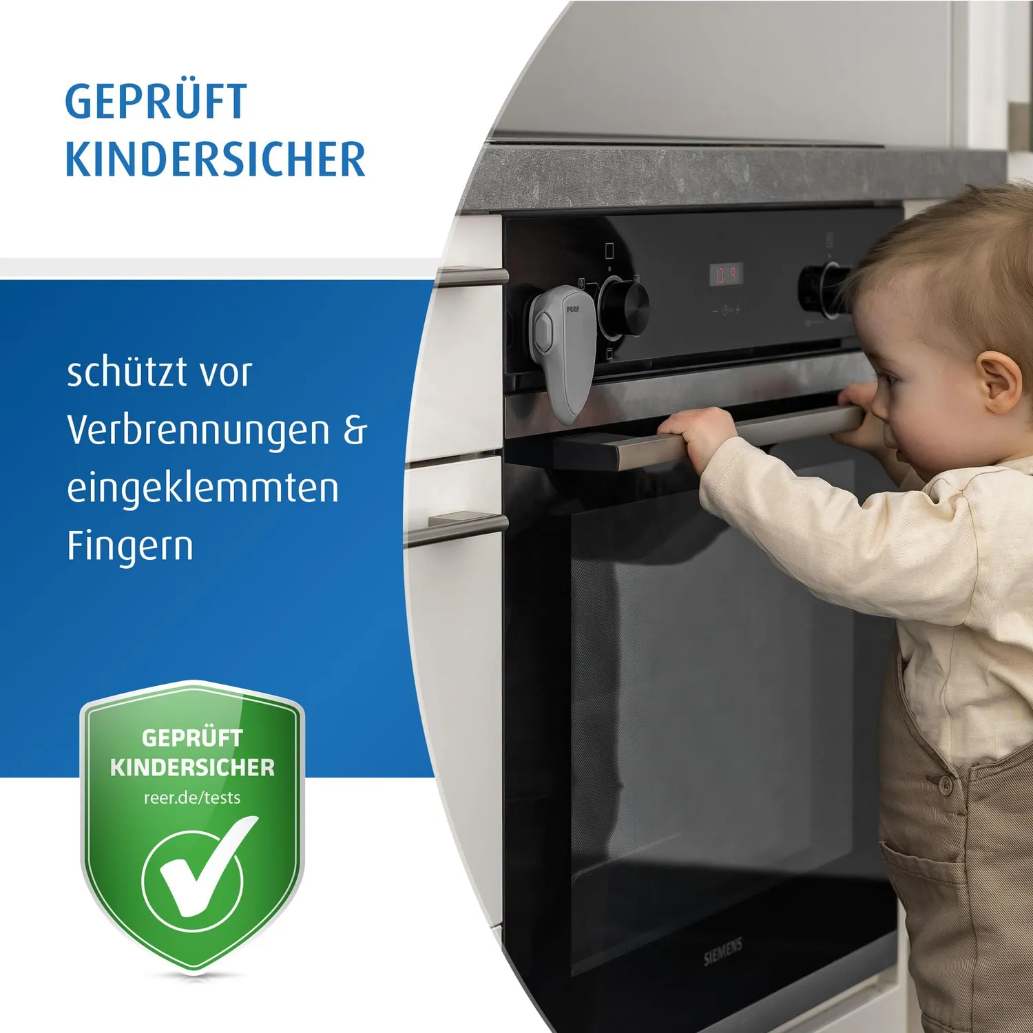 reer Backofen Kindersicherung grau hitzebeständig 1 Stück
