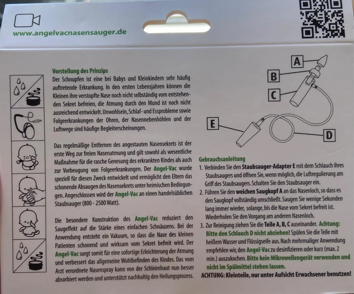 Angel-Vac Nasensauger Geschwisterpaket Staubsauger 2 Köpfe sanft