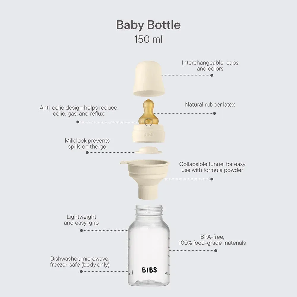 BIBS Baby 150ml Latex Babyflasche Ivory Anti-Kolik