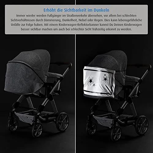 Reer MyBuddyGuard Kinderwagen Reflektor-Banner grau