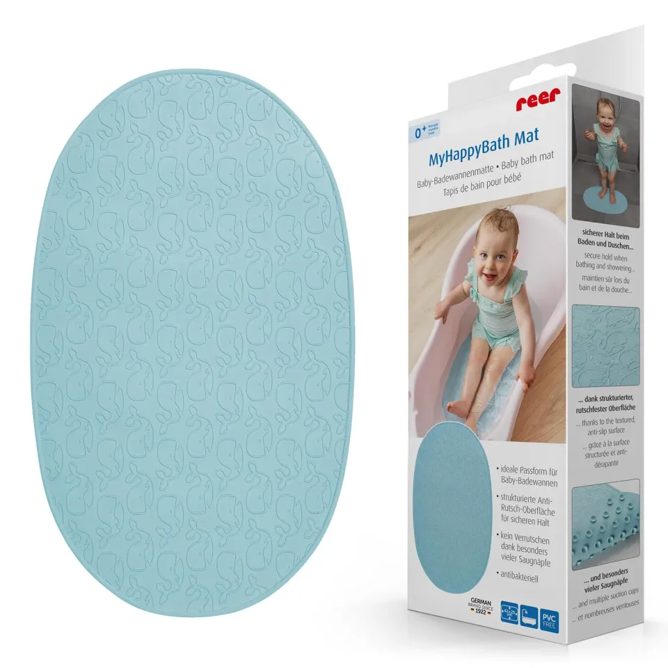 reer MyHappyBath Badewannenmatte 42x25 cm blau Wal