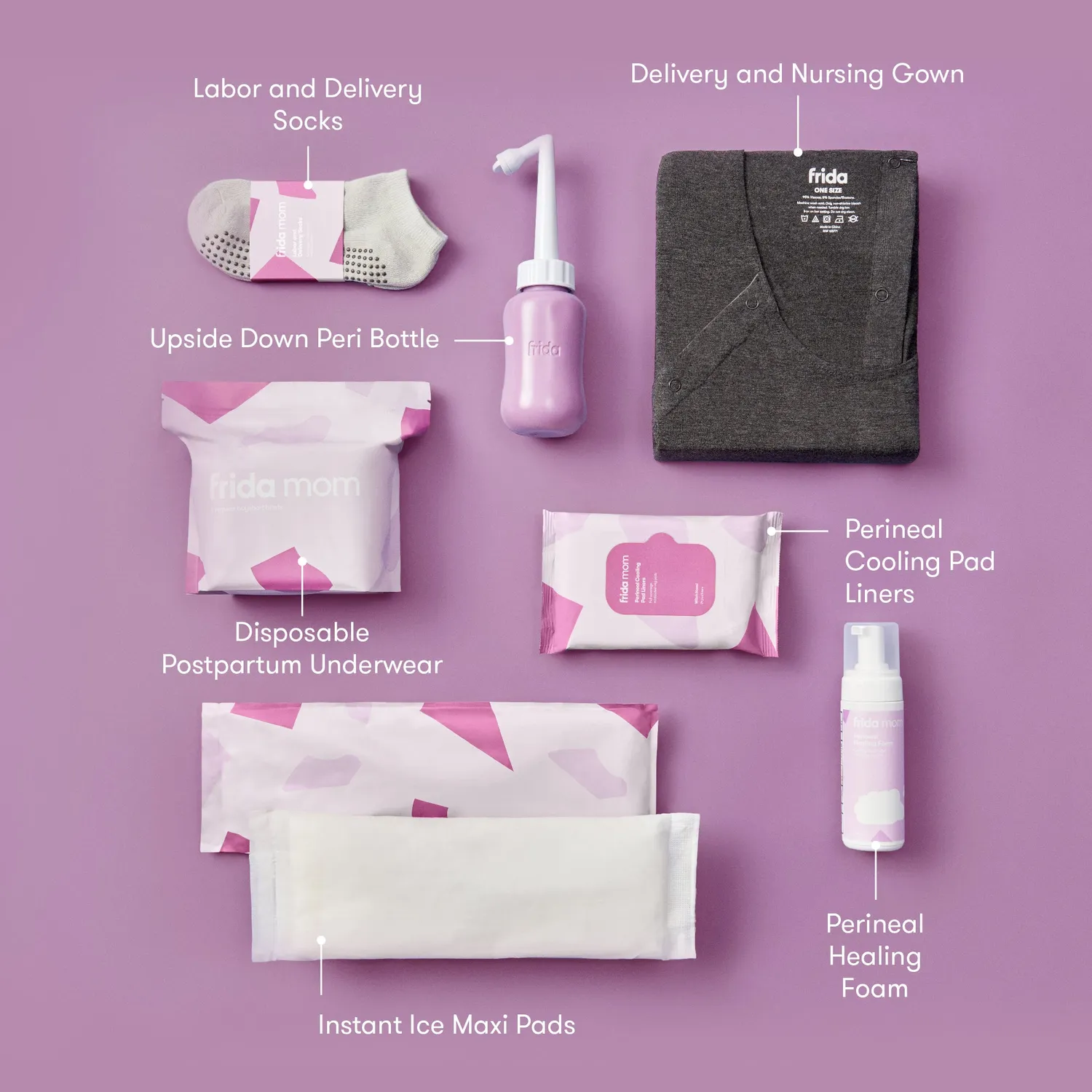 Frida Mom Labor Delivery Wochenbettset 7-teilig Tasche