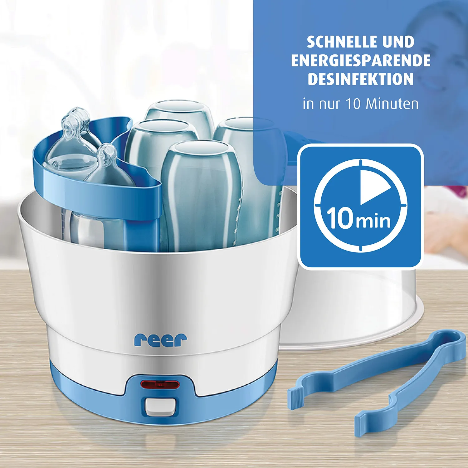 Reer VapoMat Dampfsterilisator 6 Flaschen chemiefrei