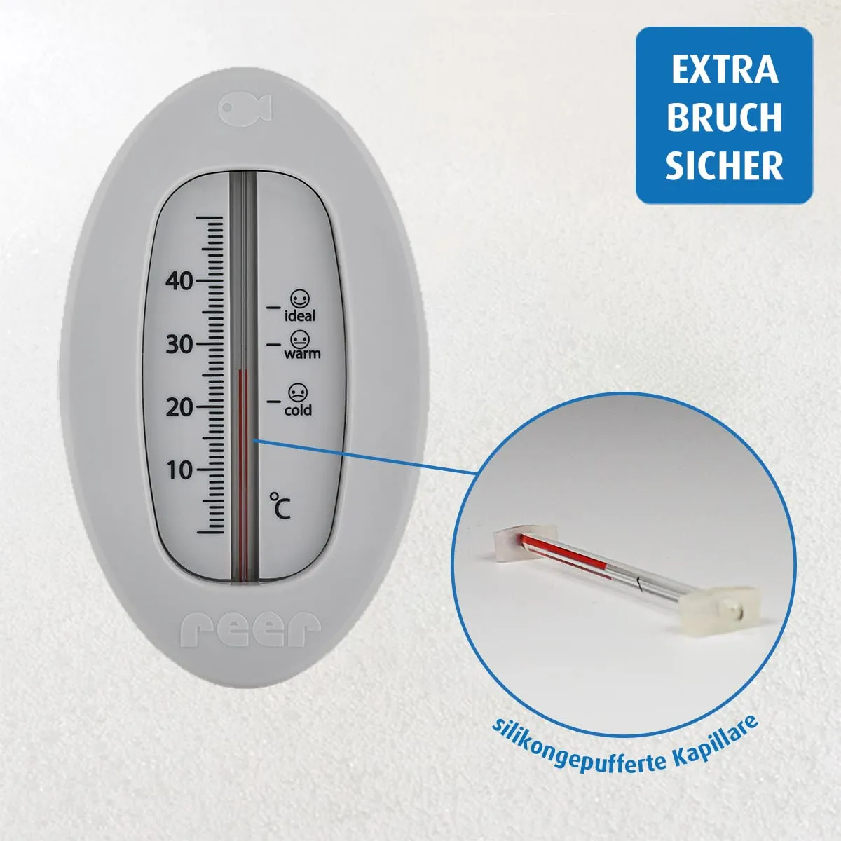 Reer Baby-Thermometer Badethermometer grau bruchsicher