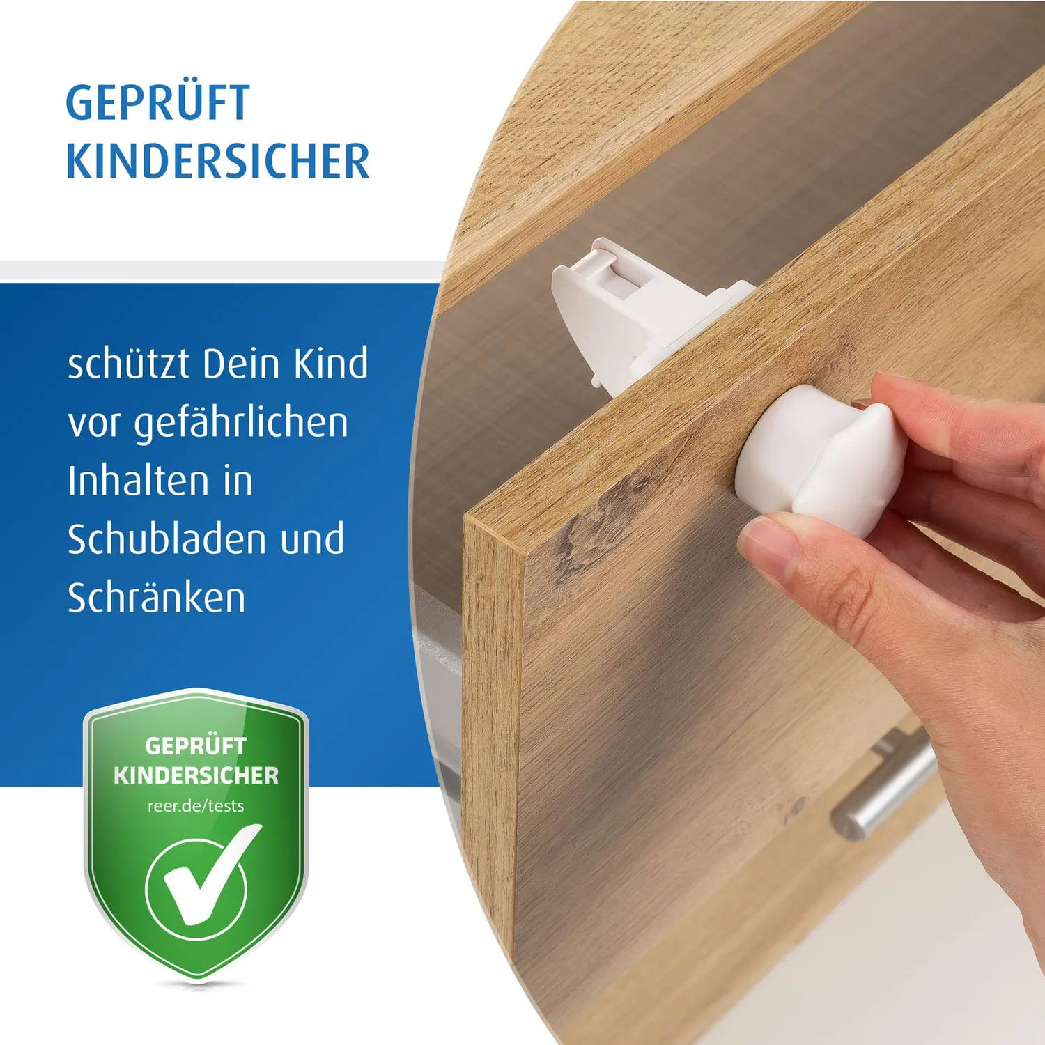 reer Magnetschloss Kindersicherung weiß 8 Stück Set