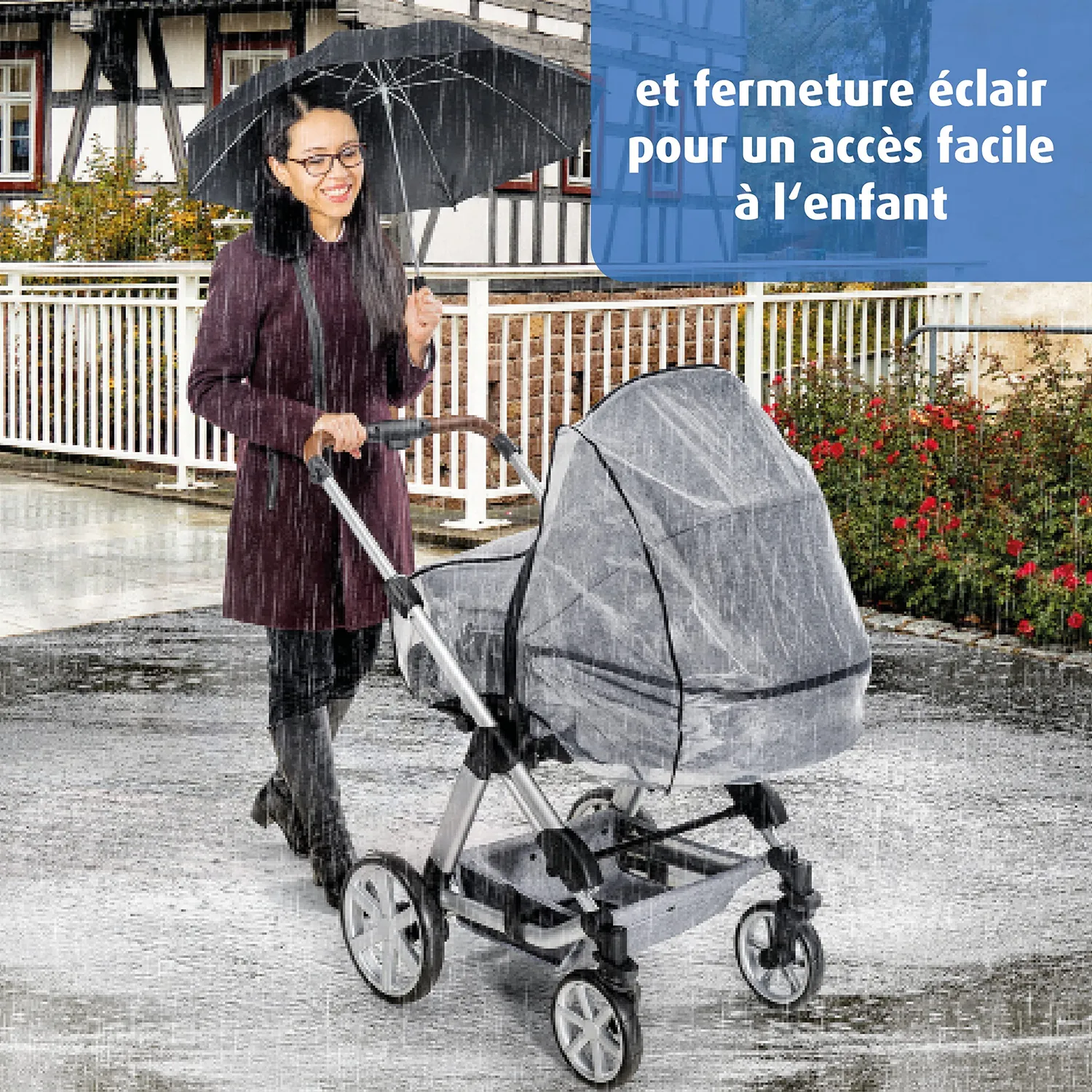 reer RainCover Classic+ Regenschutz Kombi-Kinderwagen