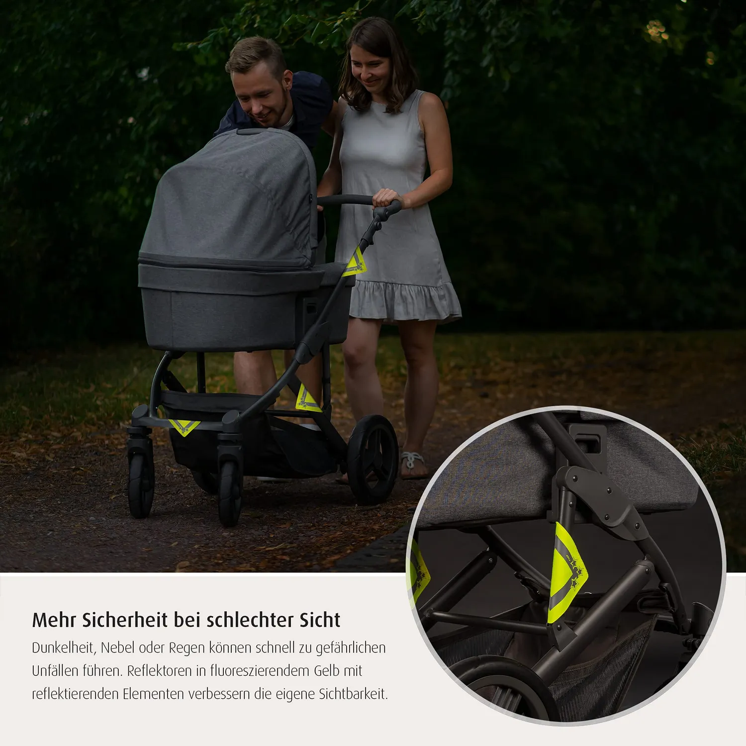 Reer LightReflex Reflektor-Set 4 Stück Gelb Klett 12 cm