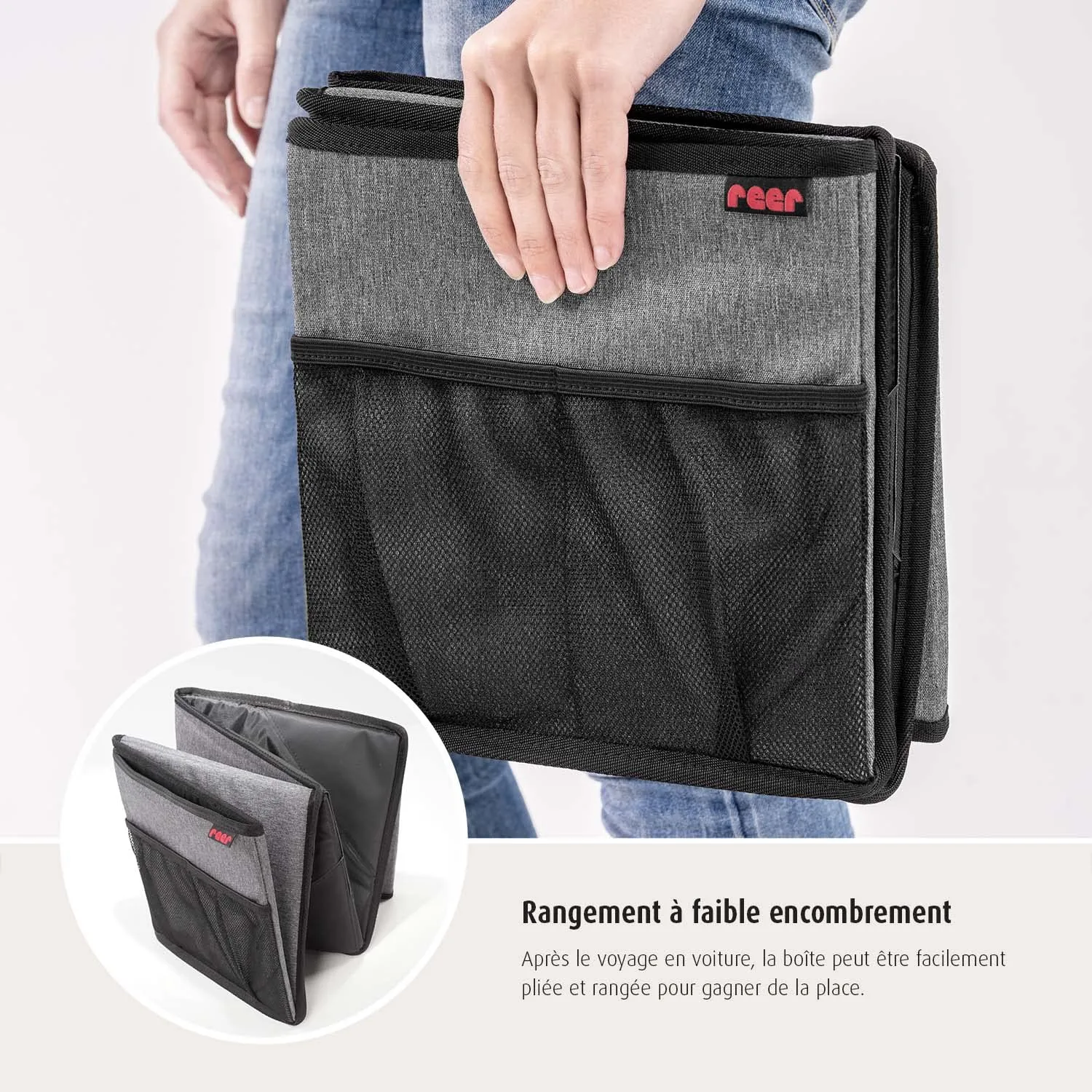 reer TravelKid Box Rücksitz-Autobox grau 46 cm