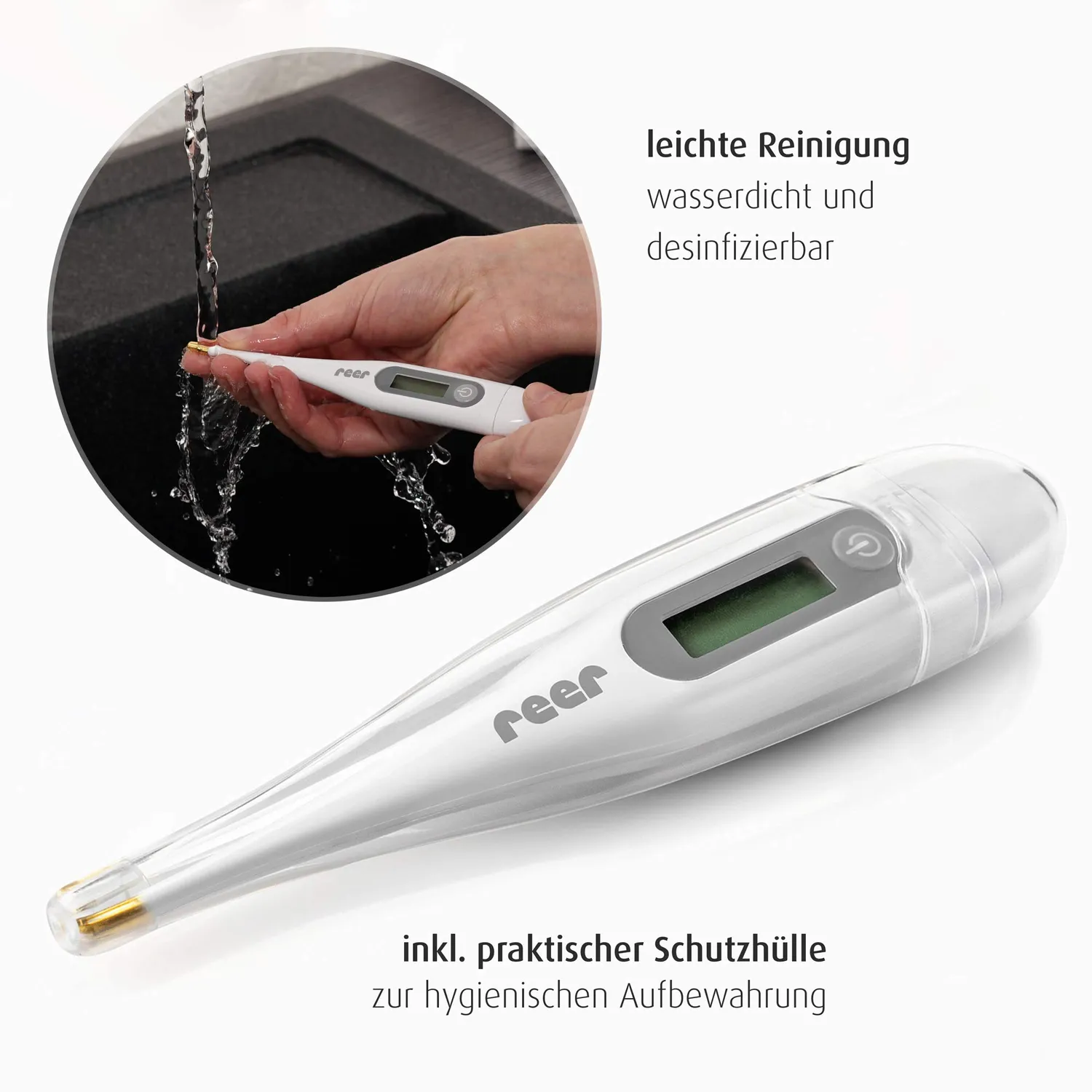 reer ClassicTemp Fieberthermometer digital vergoldete Spitze