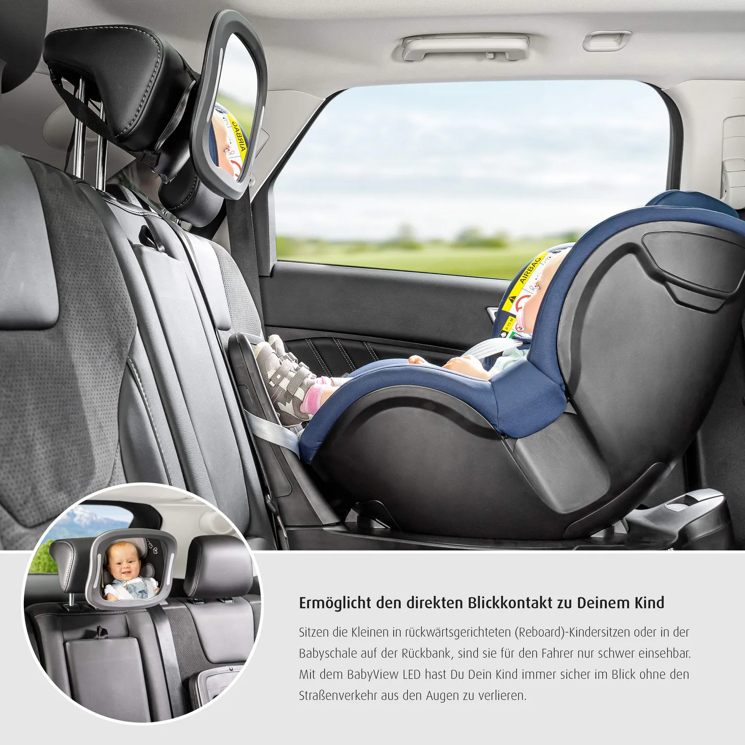 Reer BabyView 86101 Babyspiegel mit LED-Beleuchtung