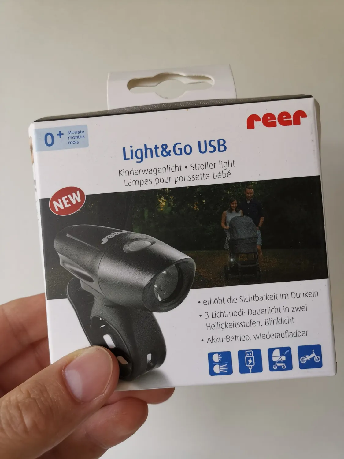Reer Light&Go 53161 Kinderwagenlicht USB schwarz