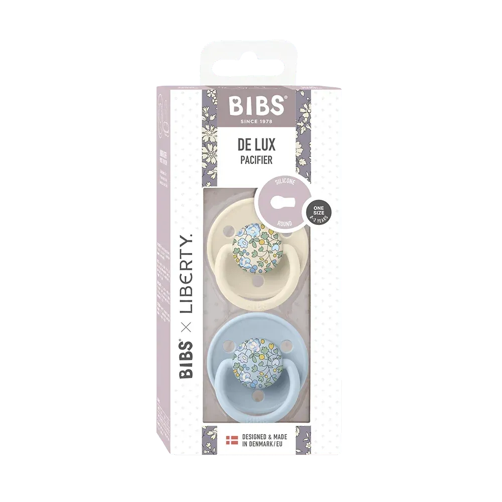 BIBS Liberty De Lux Eloise Schnuller 2er Baby Blue Silikon