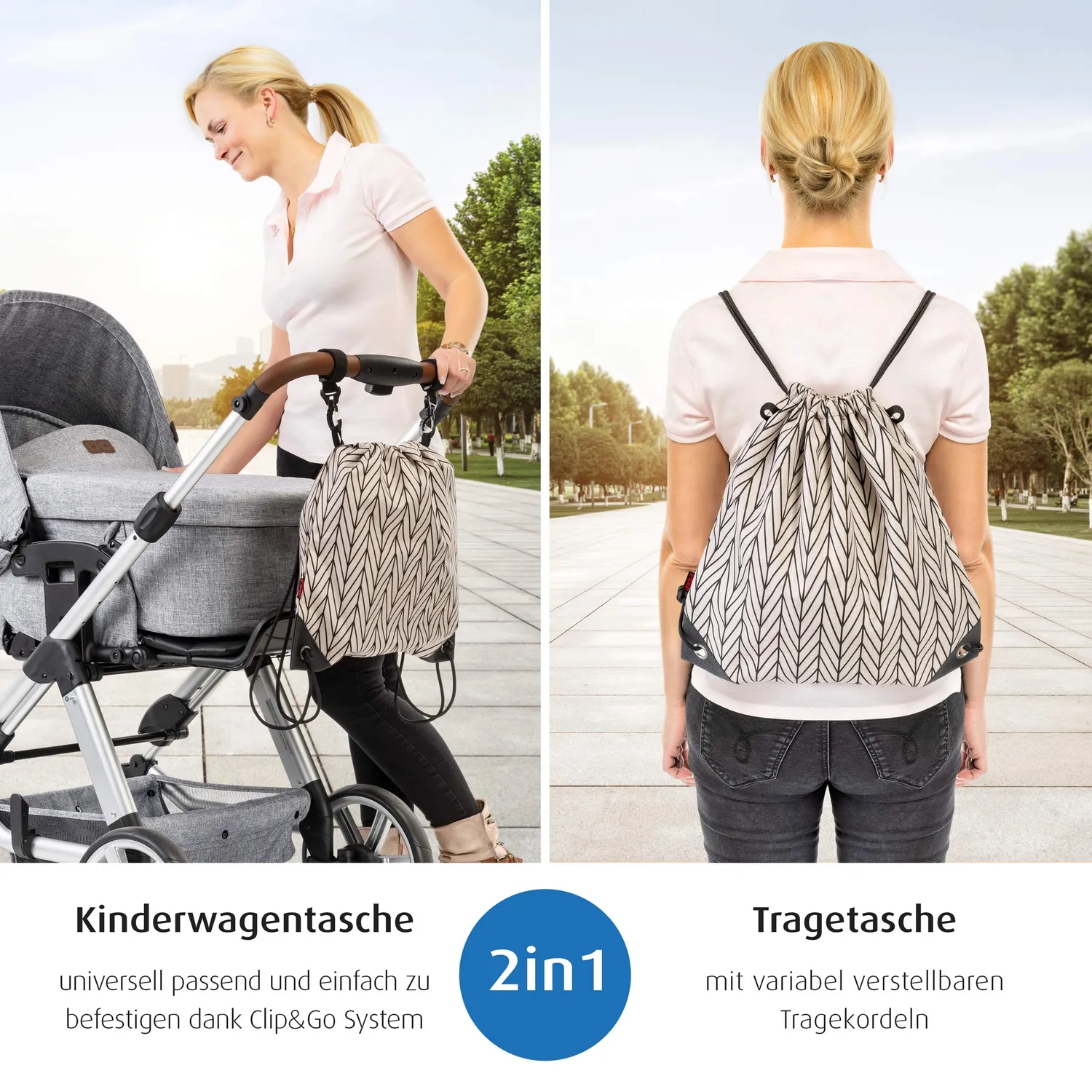 Reer Clip&Go Bag Kinderwagen-Tasche mehrfarbig wasserabweisend