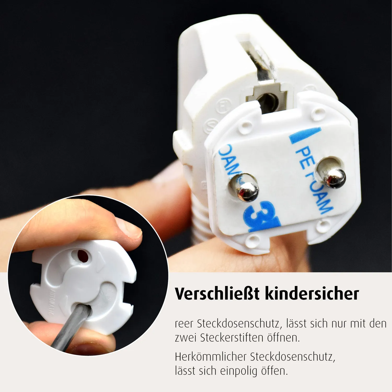Reer 3246.010 Steckdosenschutz weiß 10 Stück zum Kleben