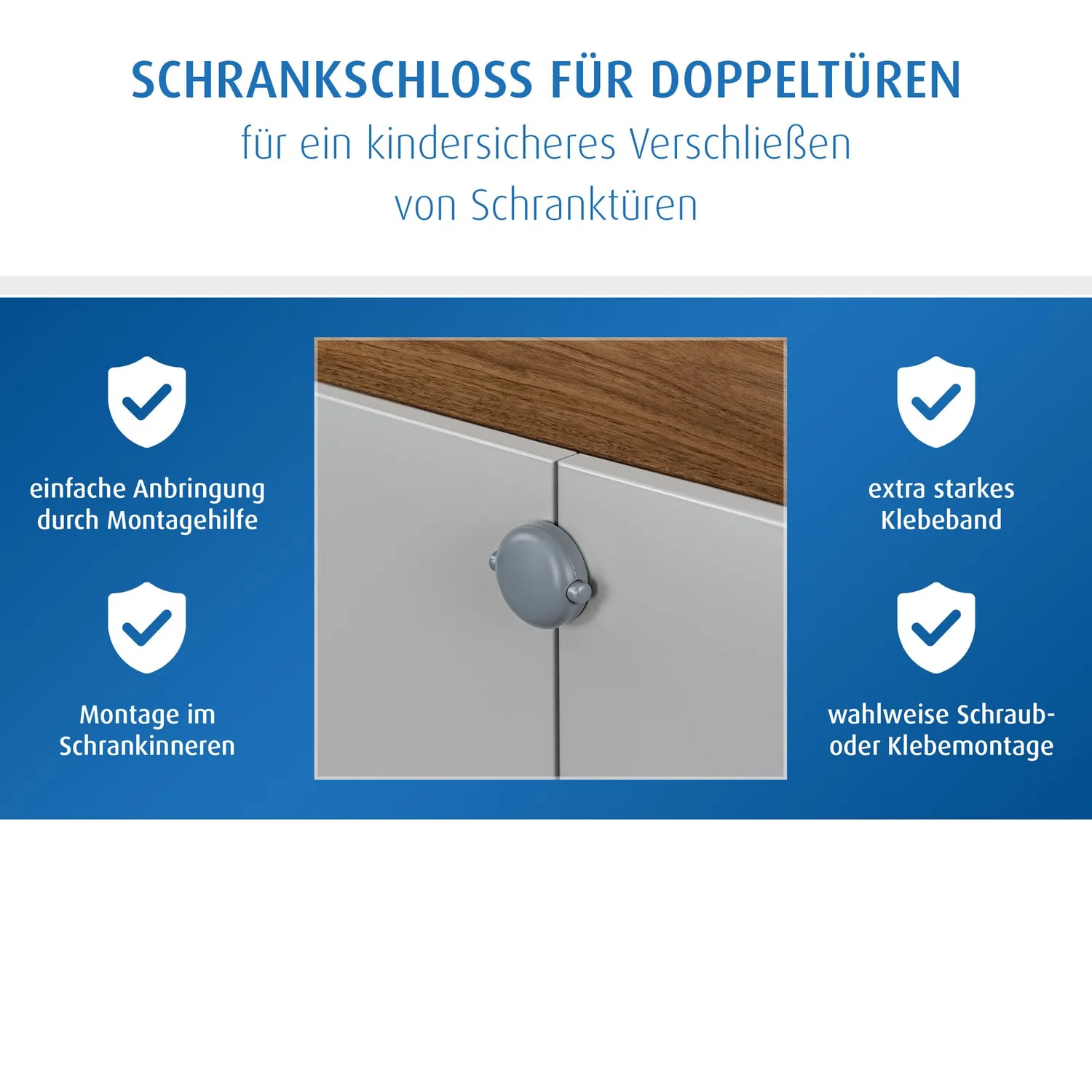 Reer Schrank-Schloss Doppeltüren 71081 Grau 1er