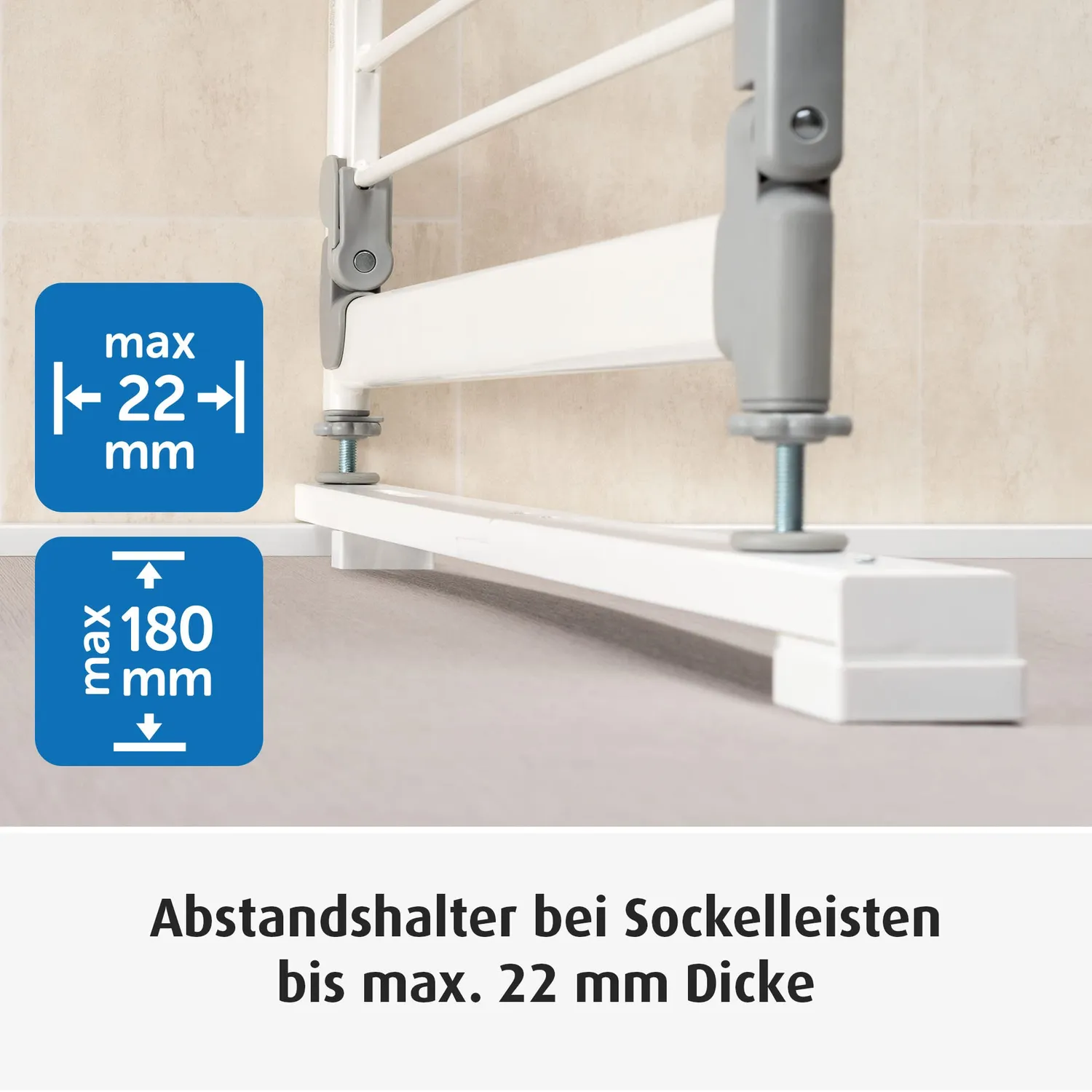 Reer WallFlex Abstandhalter Fußleiste Türgitter Weiß Holz
