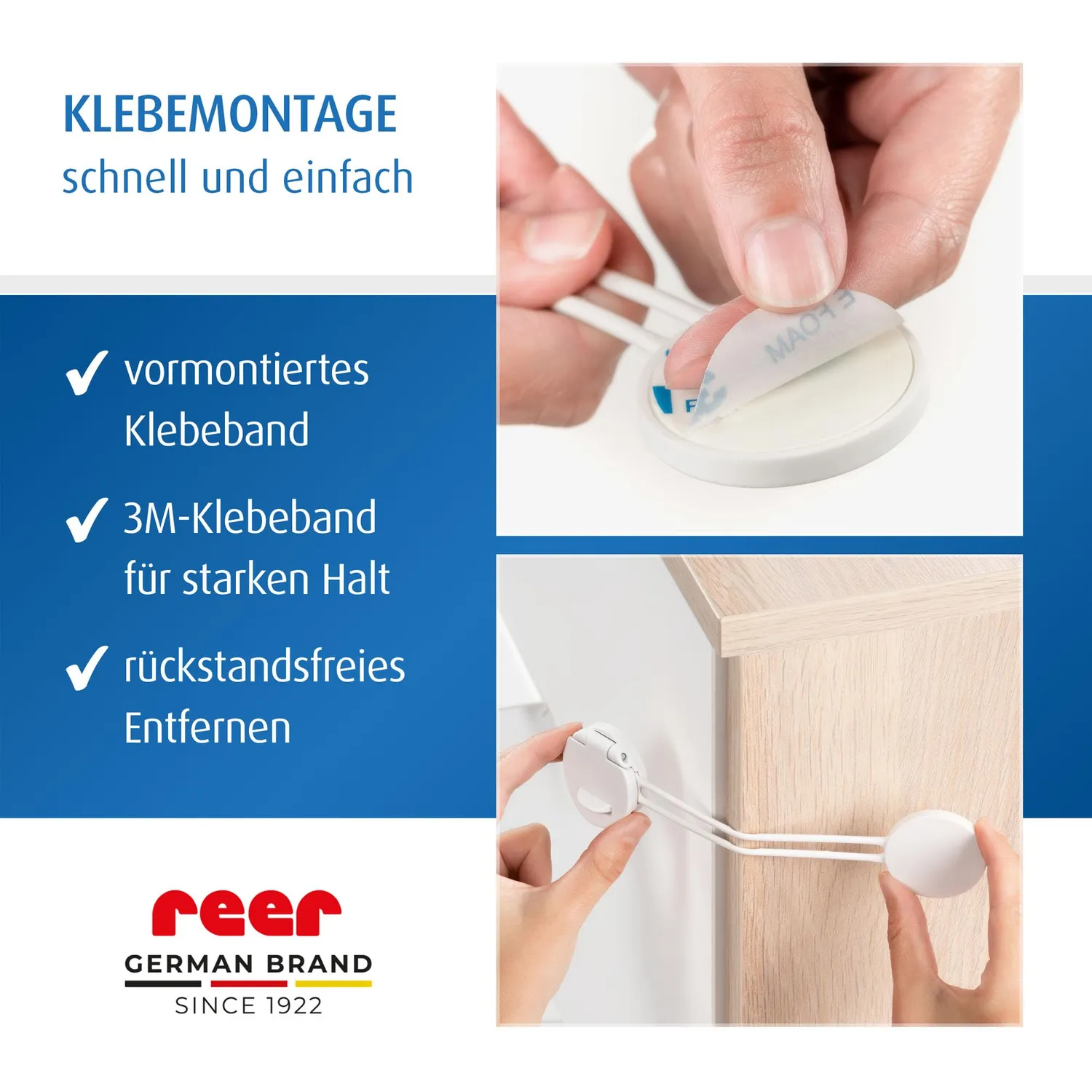 Reer Multi-Sicherung Schranksicherung weiß klebend
