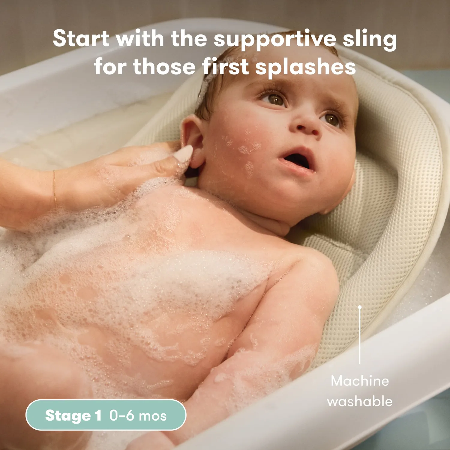 Frida Baby Faltbare Babybadewanne 2-in-1 Creme 0-24 Monate