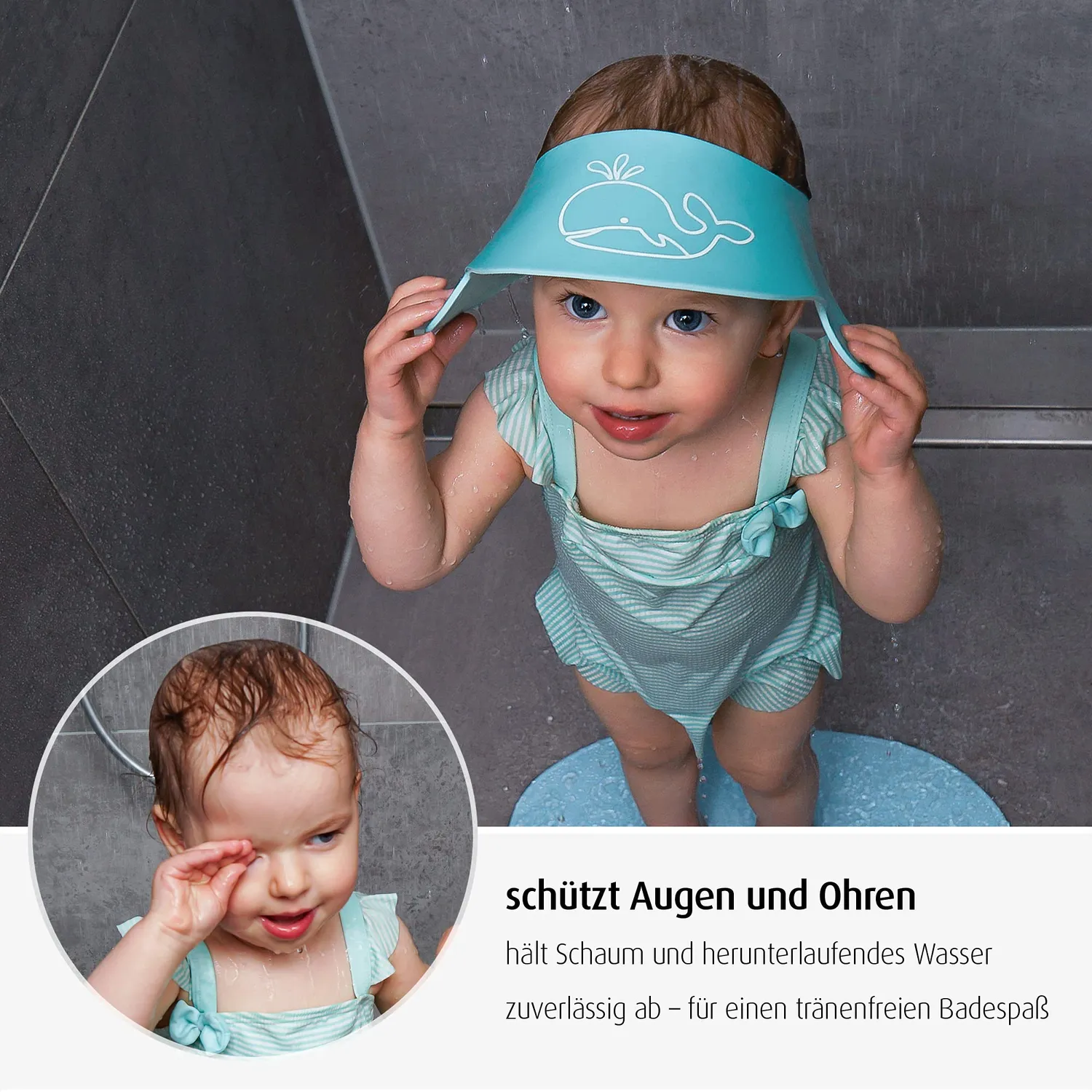 Reer MyHappyBath Cap Shampoo-Schutz blau 40-55 cm