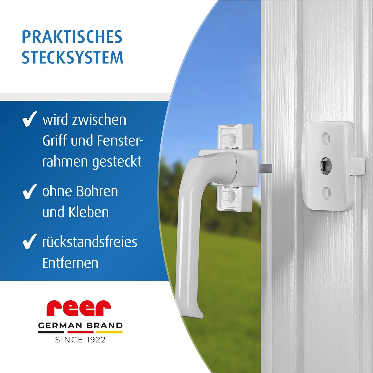 Reer WinLock Fenstersicherung 3 Stück weiß ohne Bohren