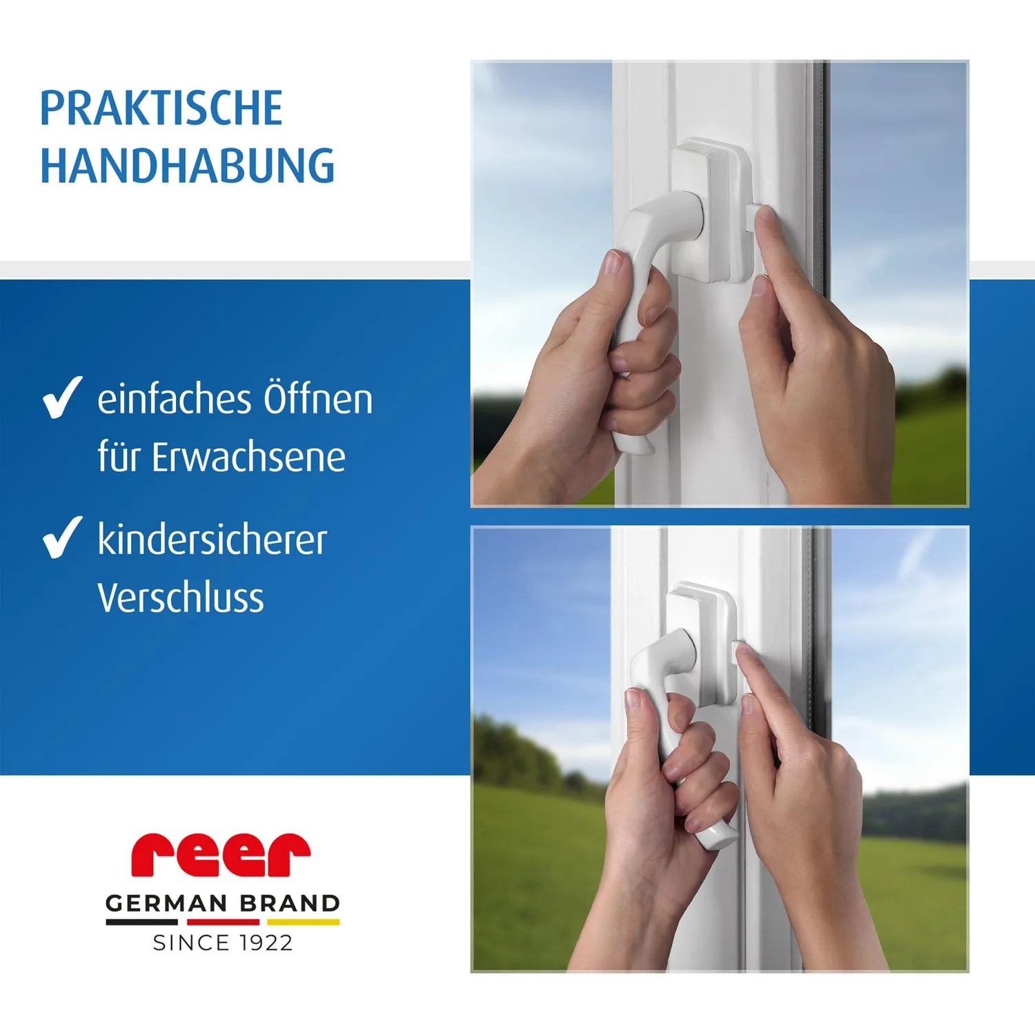 Reer WinLock Fenstersicherung 3 Stück weiß ohne Bohren