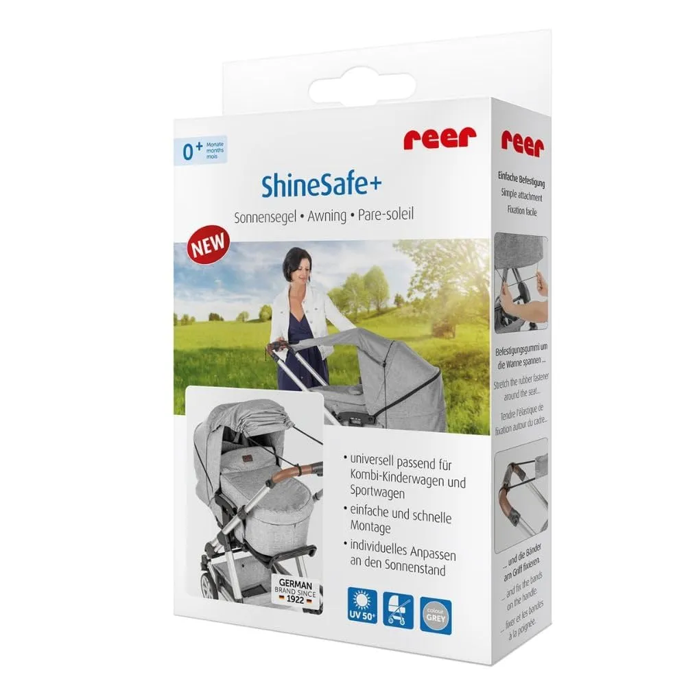 Reer ShineSafe Sonnensegel Kinderwagen grau UPF 50+