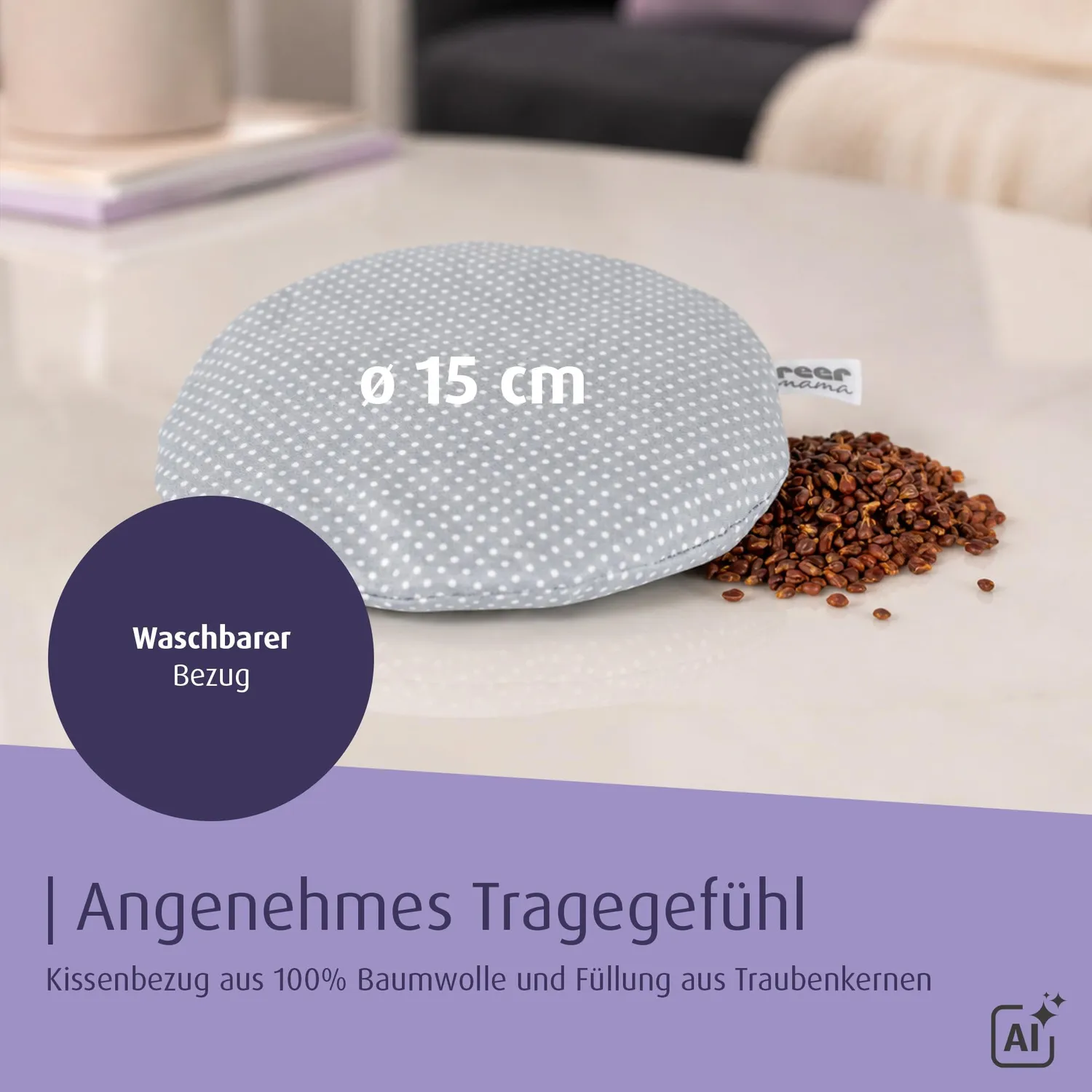 reer Stillhilfe Traubenkernkissen Brust 15 cm