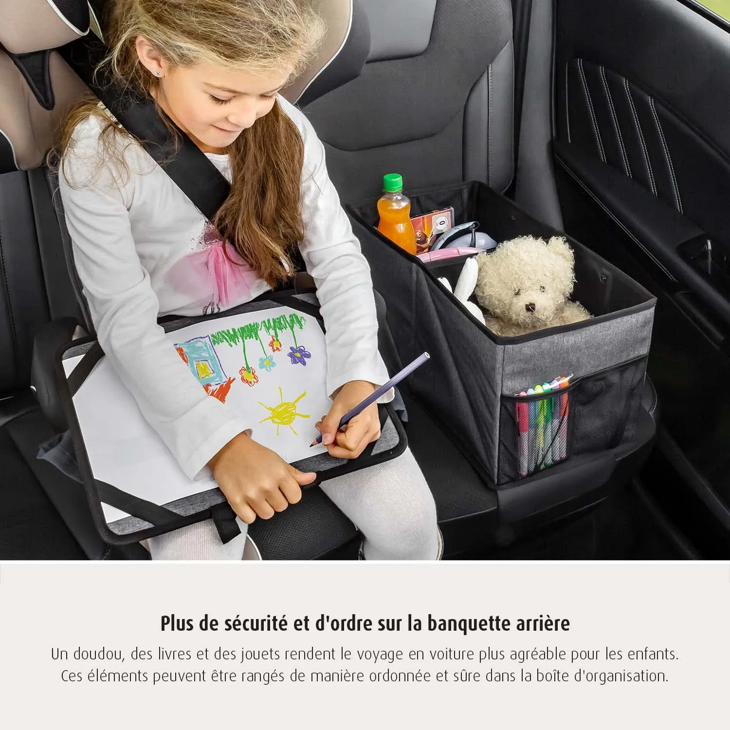reer TravelKid Box Rücksitz-Autobox grau 46 cm
