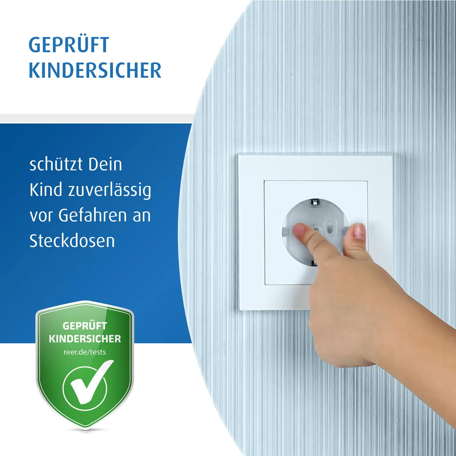Reer Steckdosenkappe transparent 5 Stück Kindersicherung