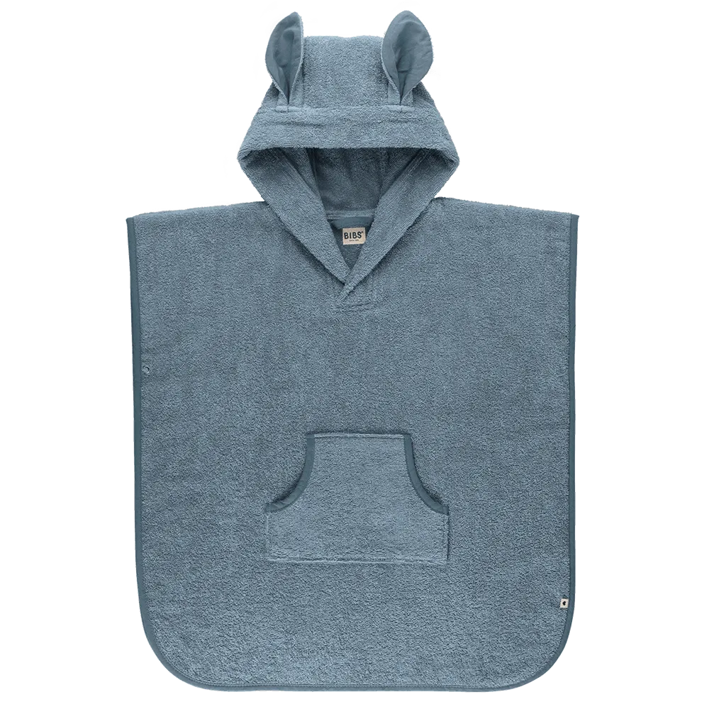 BIBS Kangaroo Poncho Badeponcho 56x60 Petrol Bio 2-4J