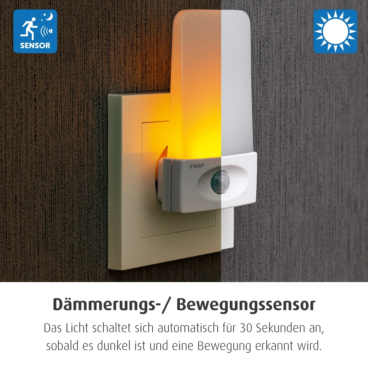 reer NightGuide Nachtlicht Steckdose 2 Stück weiß