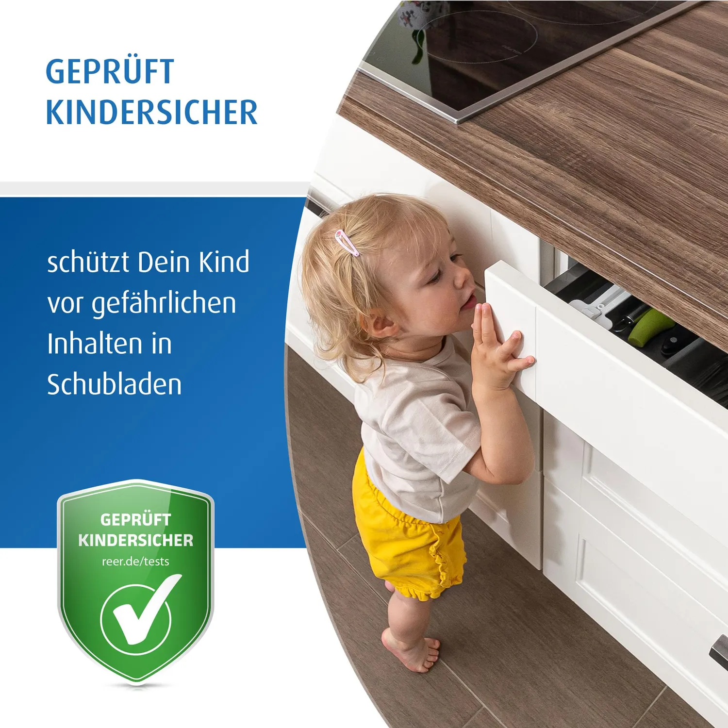 Reer Besteckschubladen-Sicherung Schublade weiß 2 Stück