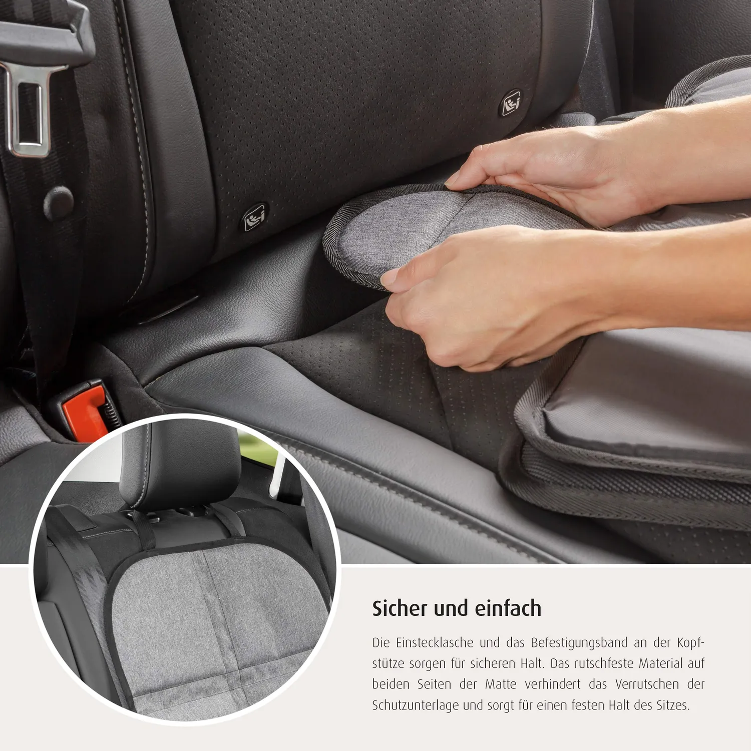 Reer TravelKid MaxiProtect Kindersitz-Unterlage lang grau