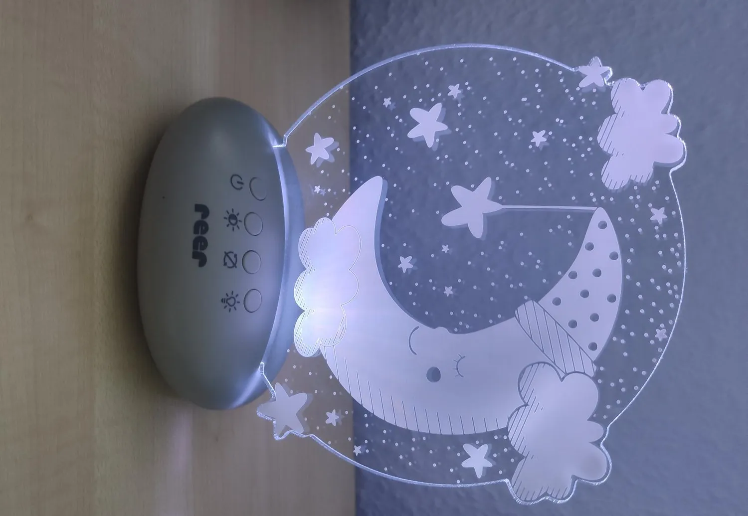 reer ColourLumy Mond Nachtlicht grau Farbwechsel Timer