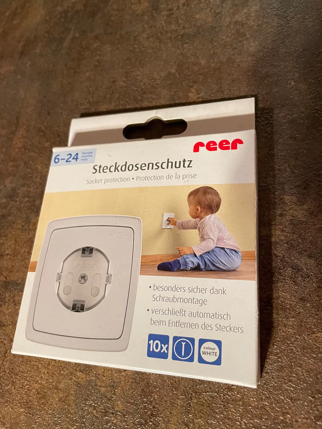 Reer Steckdosenschutz schraubbar 10 Stück weiß