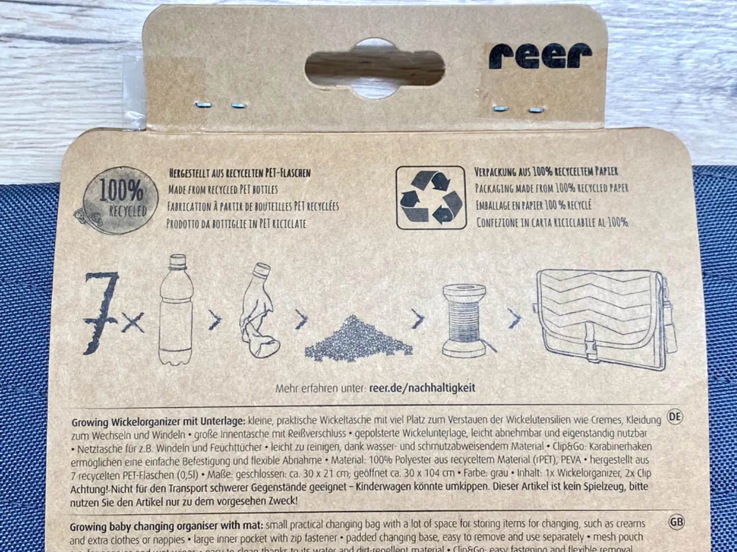 Reer Growing Wickelorganizer mit Unterlage recycelt