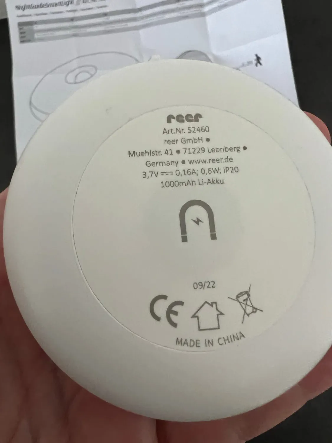 Reer NightGuide SmartLight Nachtlicht Bluetooth weiß Timer
