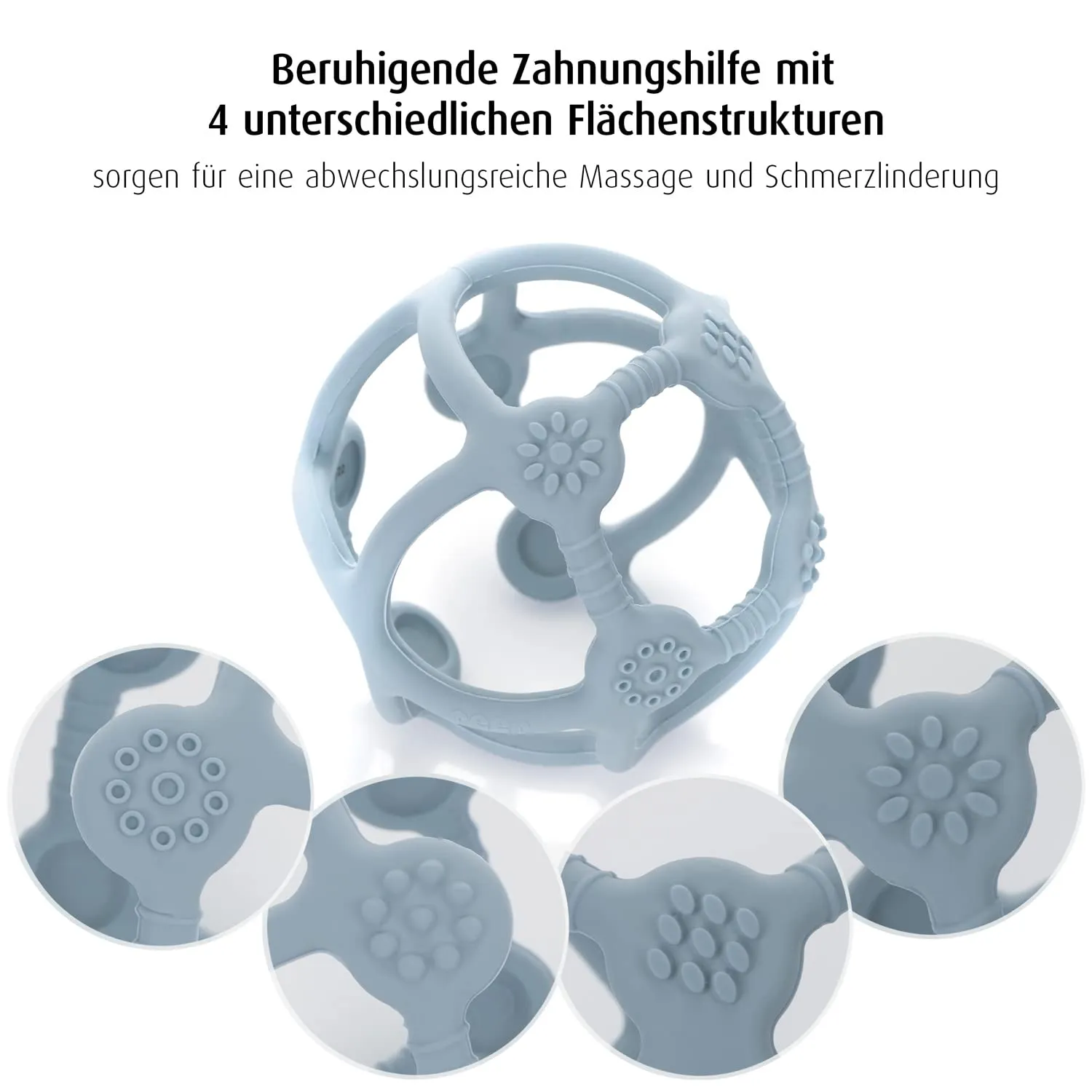 Reer Bite&Play Beiß- und Greifball blau Silikon