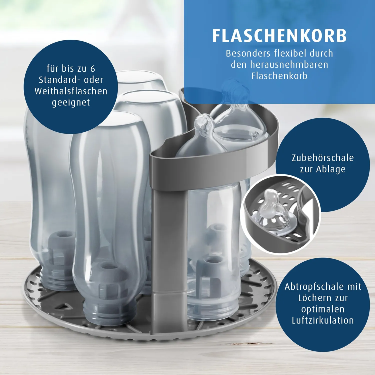 reer VapoMat S Sterilisator Single für 6 Flaschen