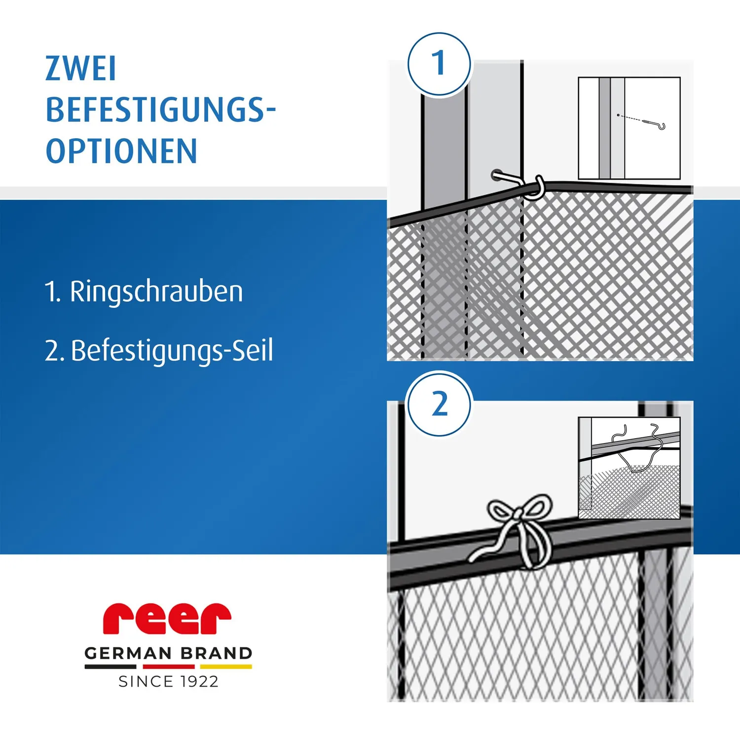 reer Balkon-Schutznetz Netz 294x94 cm weiß wetterfest