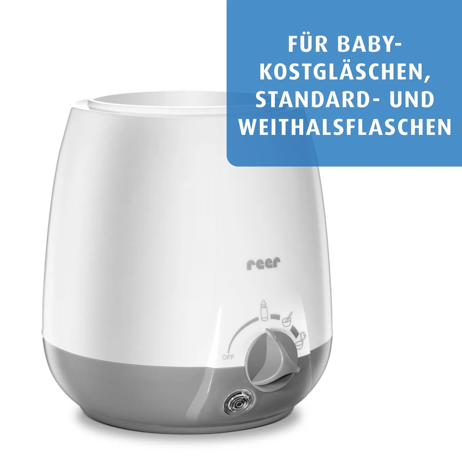 reer Simply Hot Flaschenwärmer Weiß Grau Wasserbad