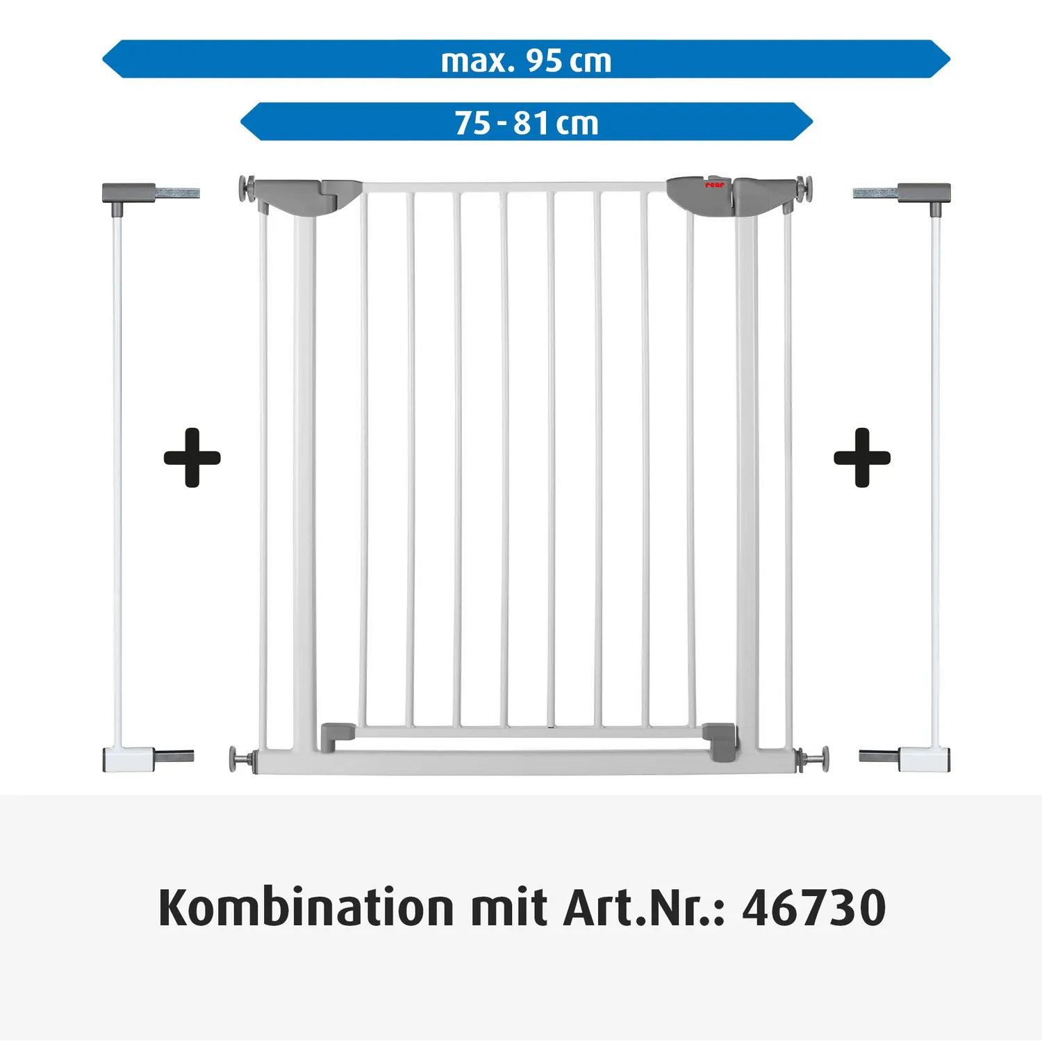 reer 46901 Verlängerung Klemmgitter Treppenschutzgitter 7 cm weiß