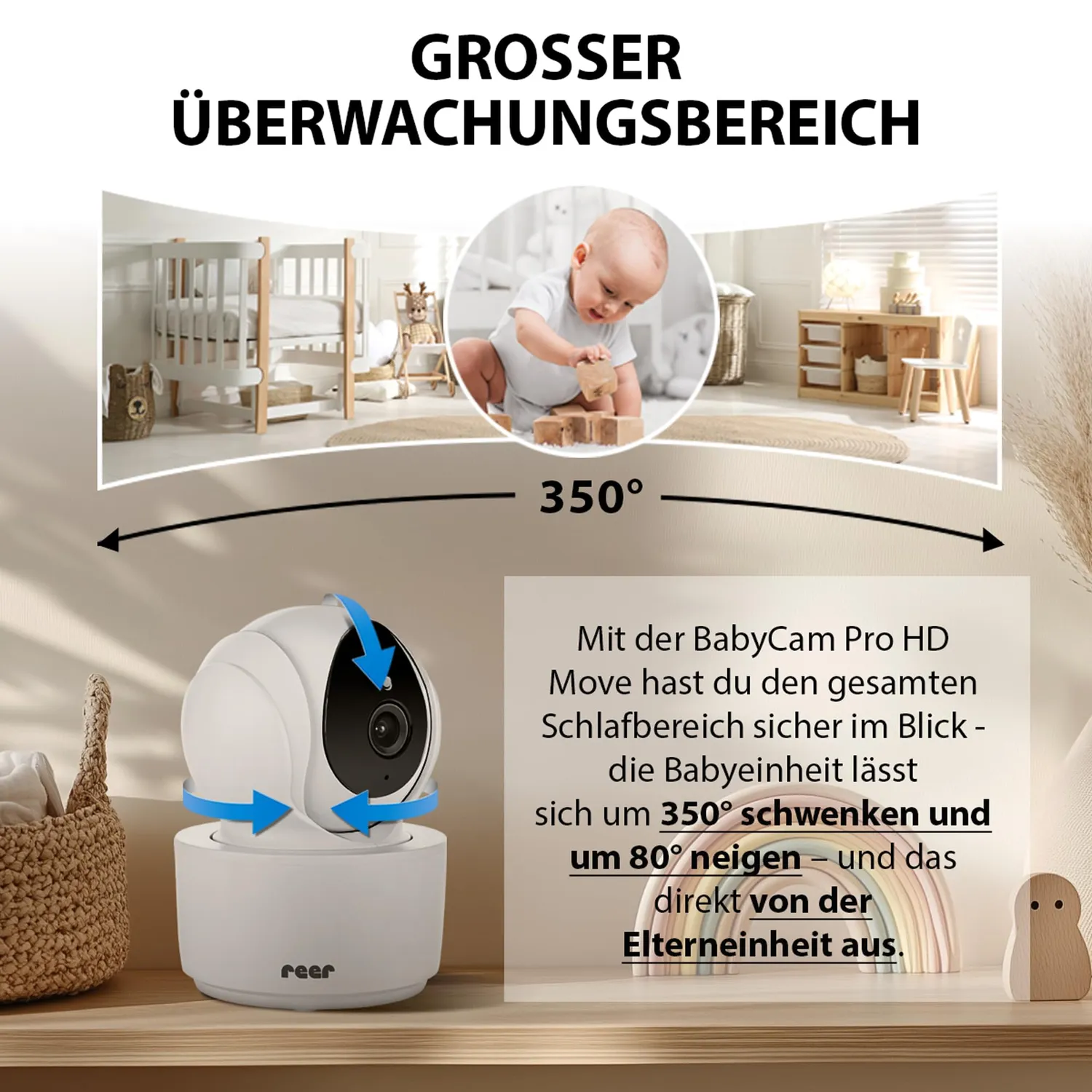 Reer BabyCam XL Move Babyphone Hauptgerät weiß