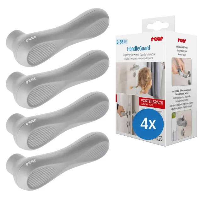 reer HandleGuard Türgriffschutz 4 Stück Silikon Grau