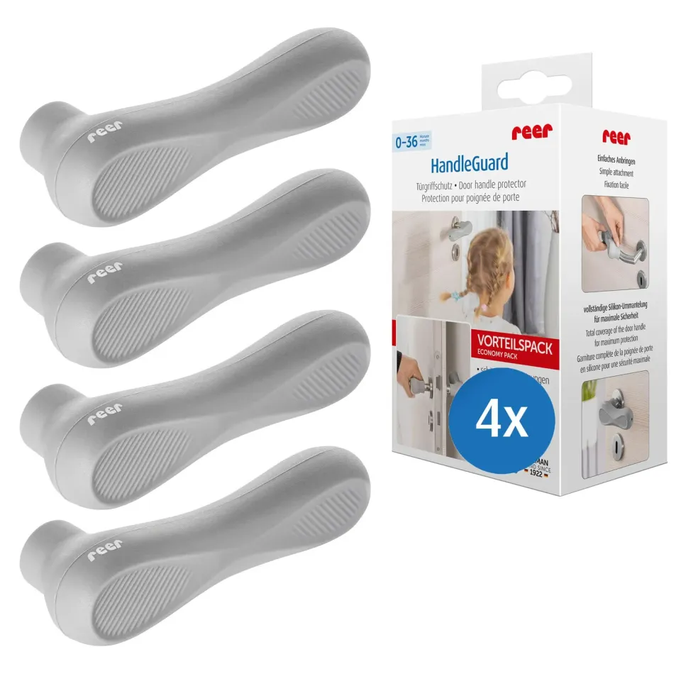 reer HandleGuard Türgriffschutz 4 Stück Silikon Grau