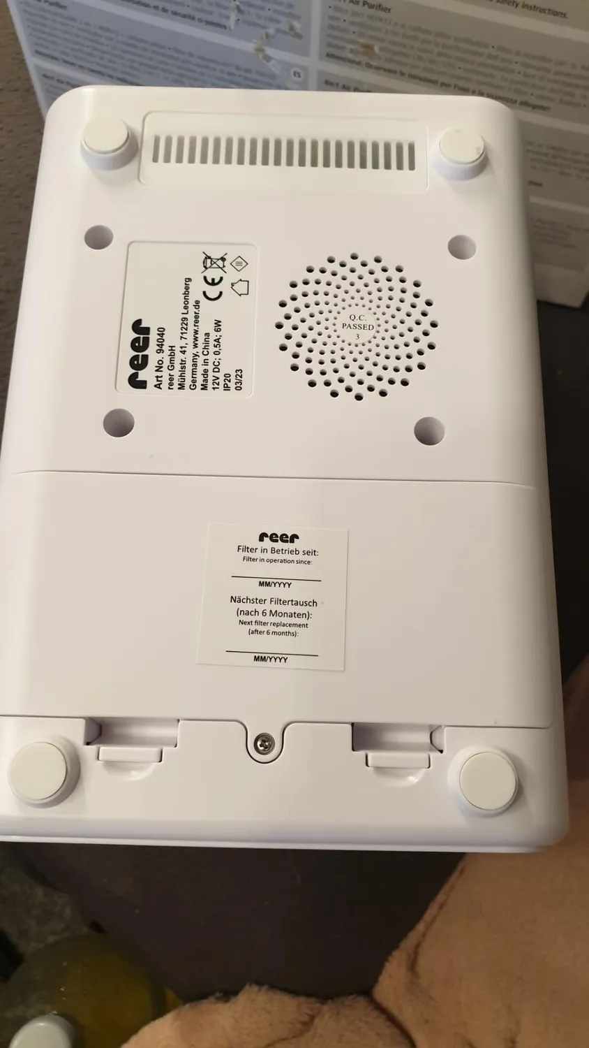 Reer 4in1 Air Purifier Luftreiniger weiß mit Nachtlicht