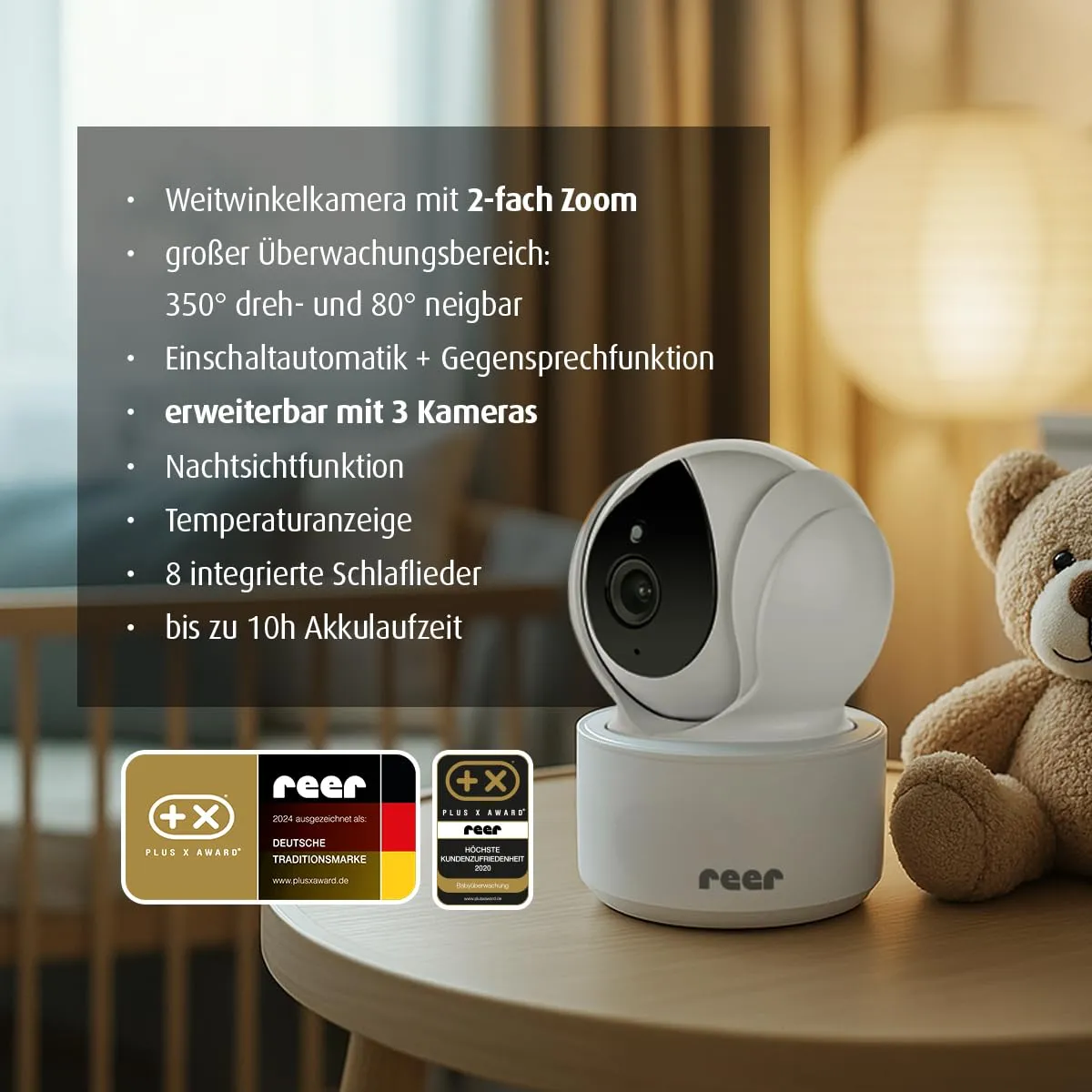 Reer BabyCam XL Move Babyphone Hauptgerät weiß