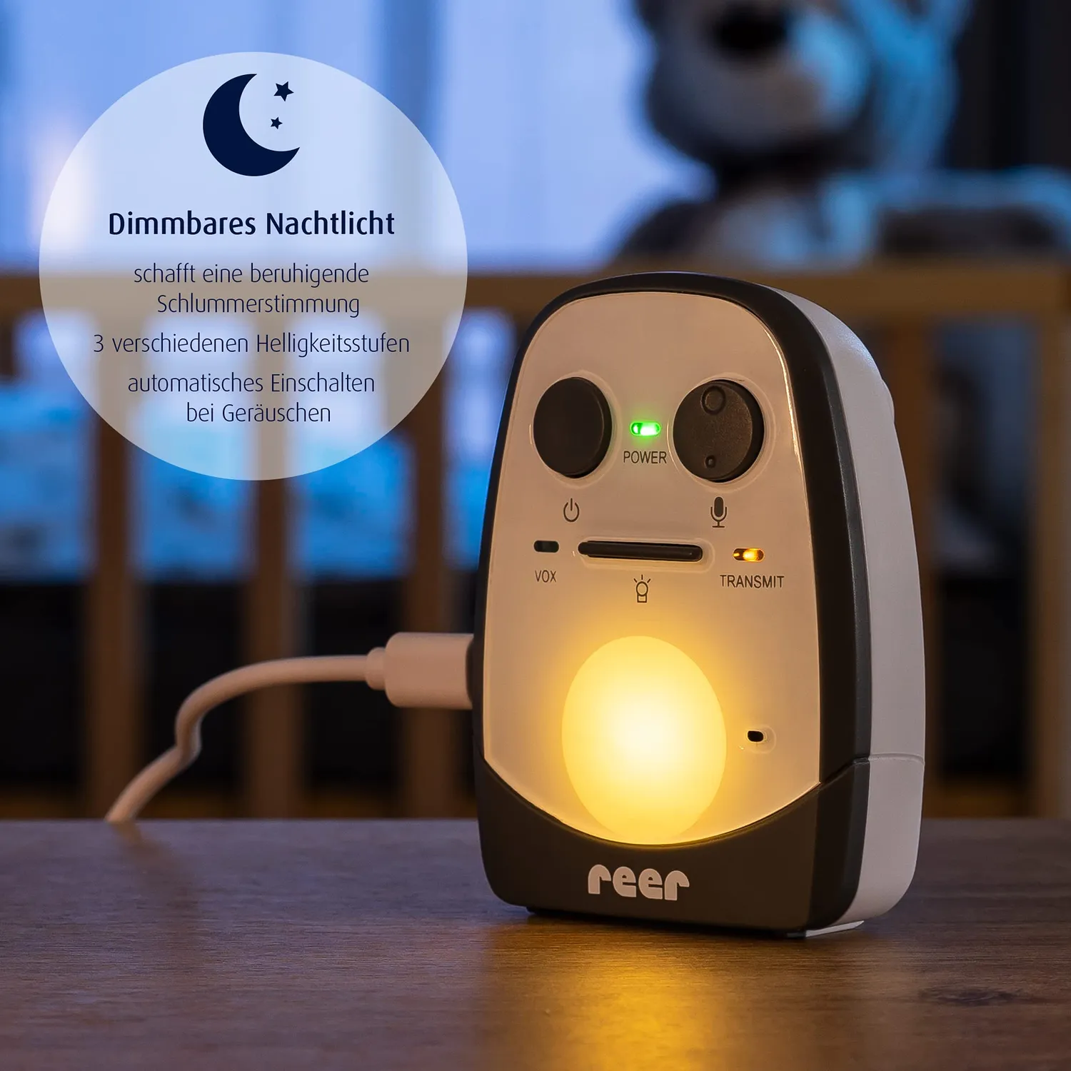 Reer Cosmo 50150 Babyphone Gegensprechfunktion 600 m weiß