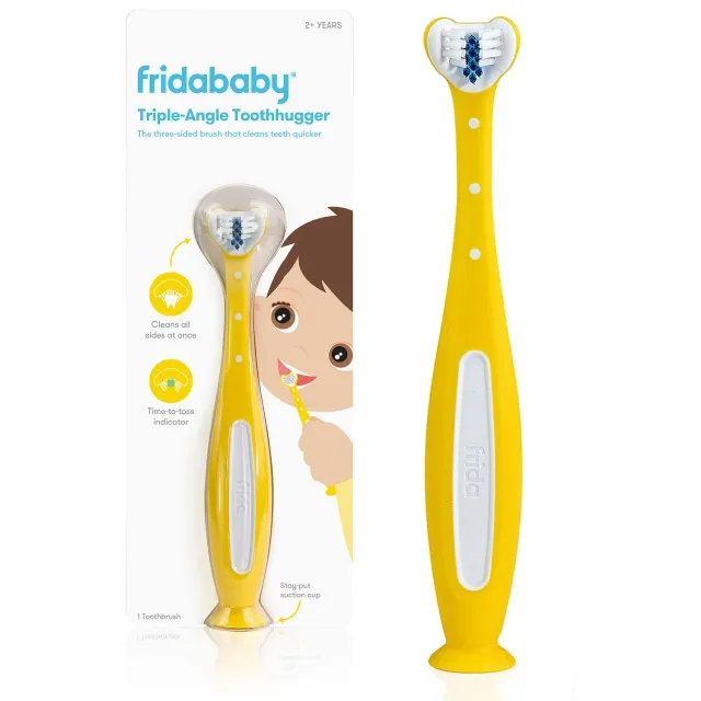 Frida Baby Toothhugger Zahnbürste Gelb 3-seitig