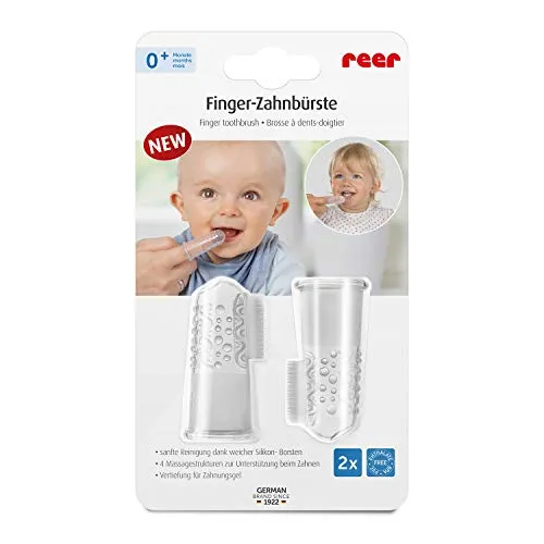 Reer 79249 Finger-Zahnbürste Silikon transparent 2 Stück